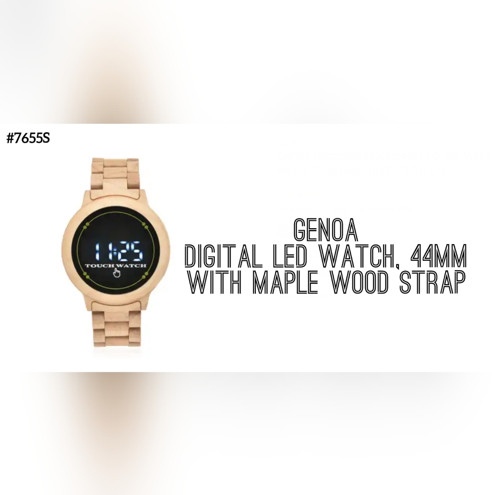 Genoa digital LED wooden watch